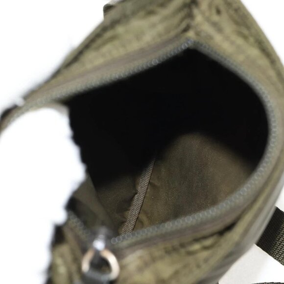 PRADA Pouch Shoulder Bag Nylon Khaki Silver Auth am9274V - Picture 12 of 16